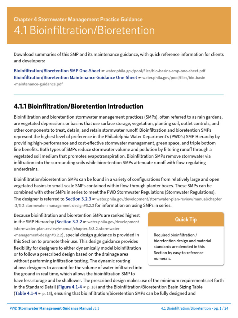 Bioinfiltration & Bioretention Guide | PDF | Surface Runoff | Stormwater