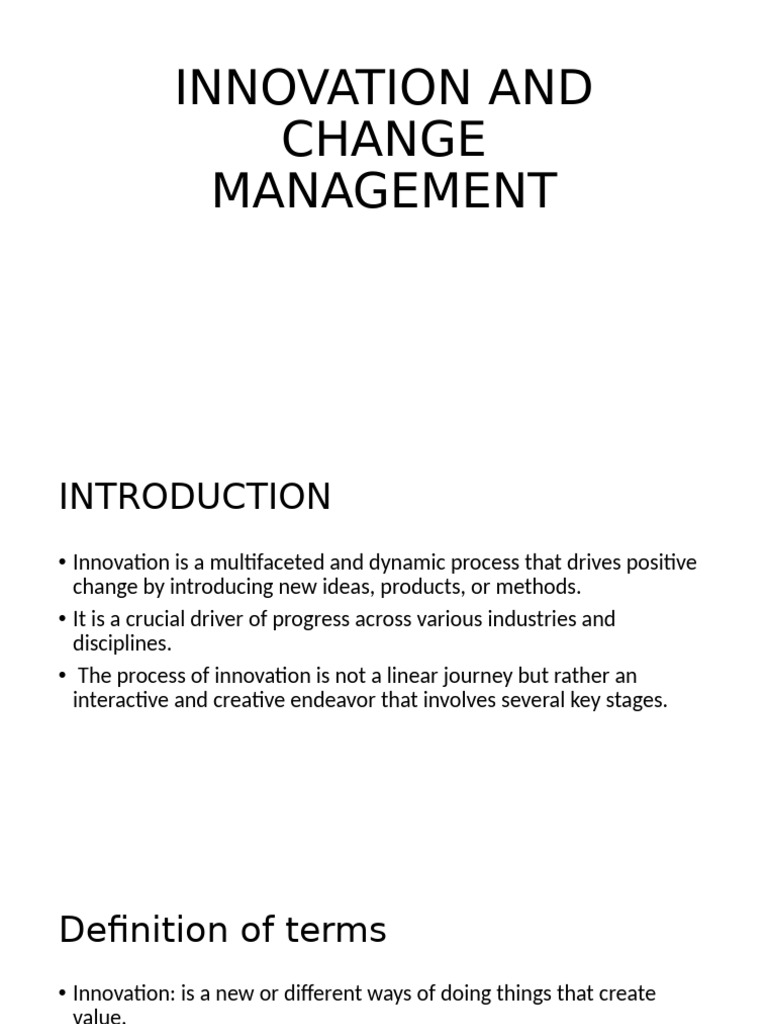 Innovation and Change Management Guide | PDF | Innovation | Prototype