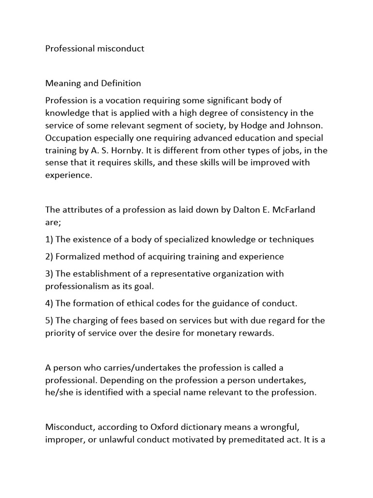 Understanding Professional Misconduct | PDF | Advocate | Supreme Court ...