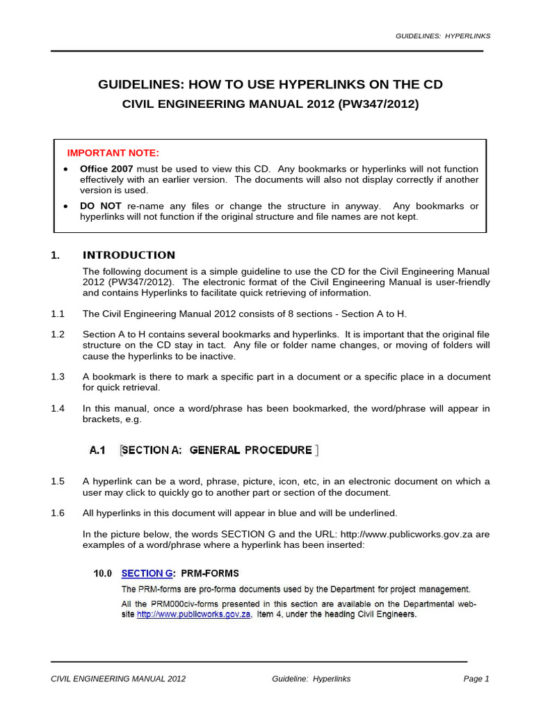 Hyperlink Guidelines for Civil Manual | PDF | Hyperlink | Computer File