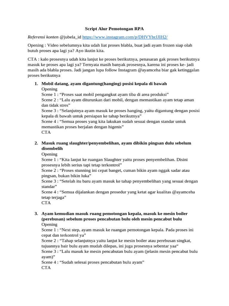 Script Alur Pemotongan RPA | PDF