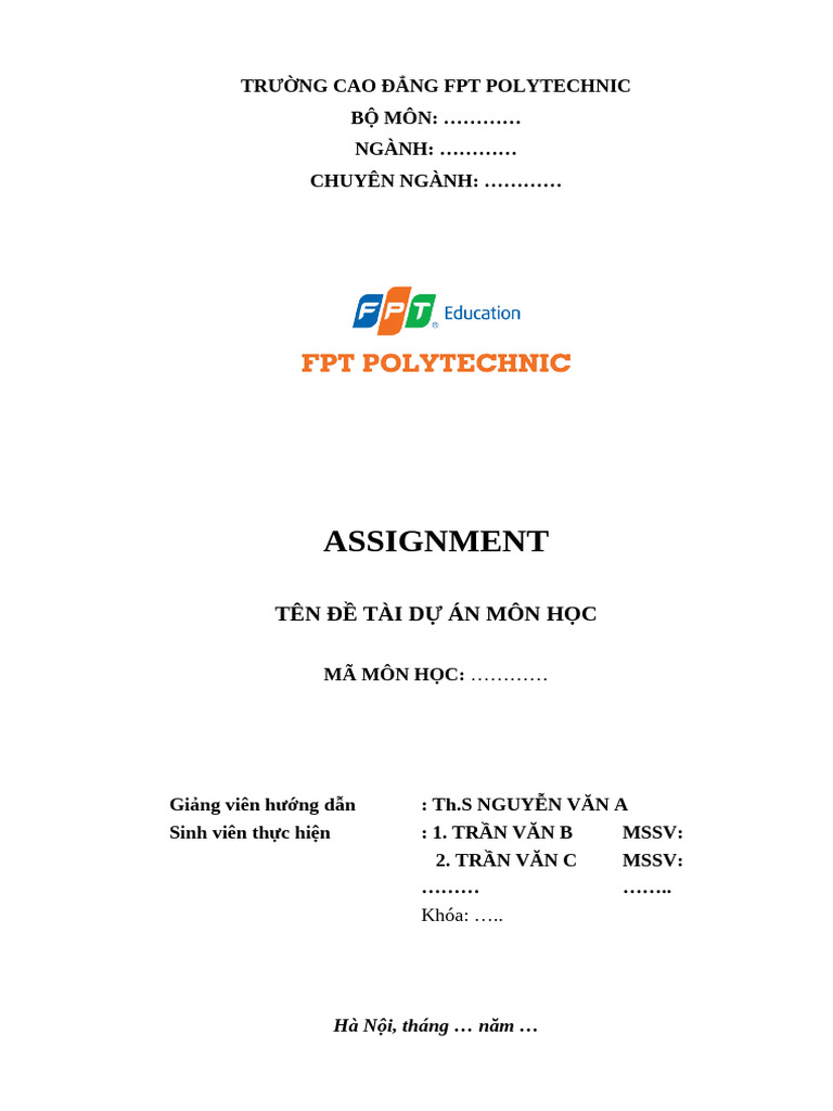 Form Mau Bao Cao Assignment | PDF