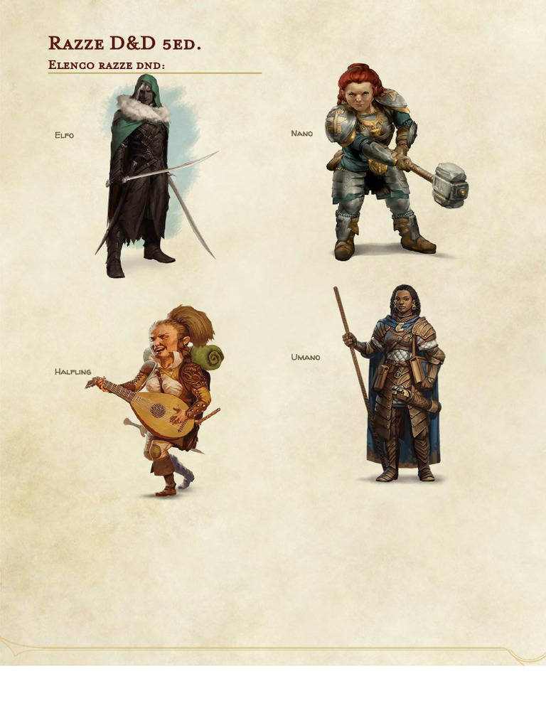 Razze D&D 5ed. - Presentazione | PDF