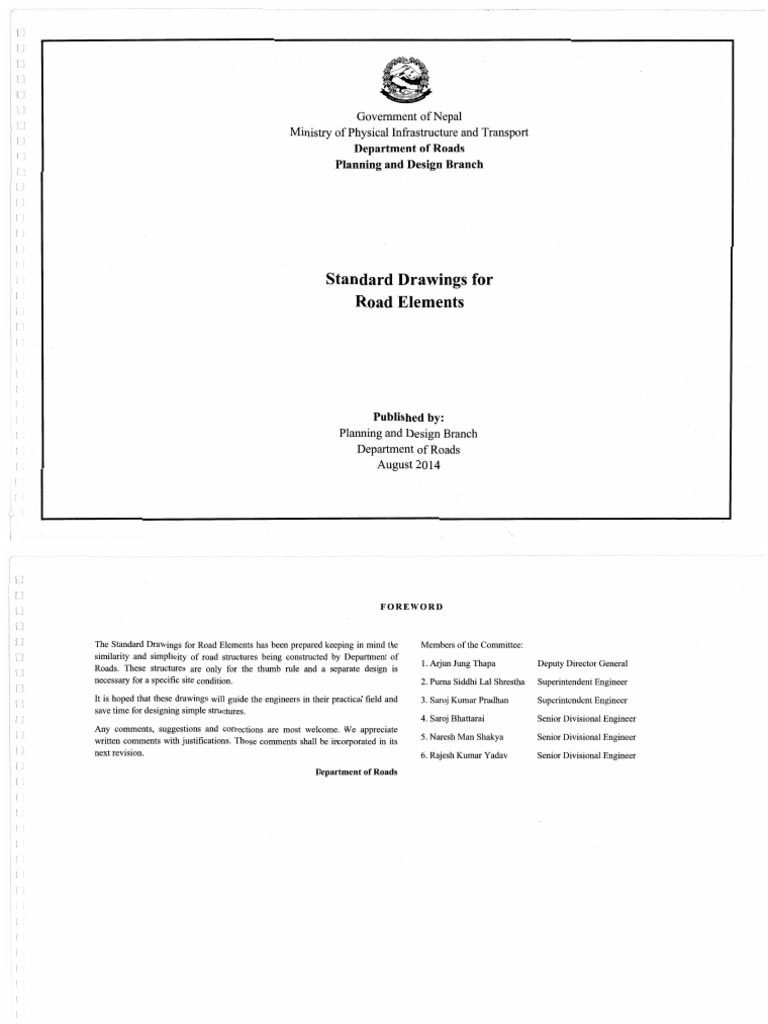 Standard Drawings For Road Elements | PDF