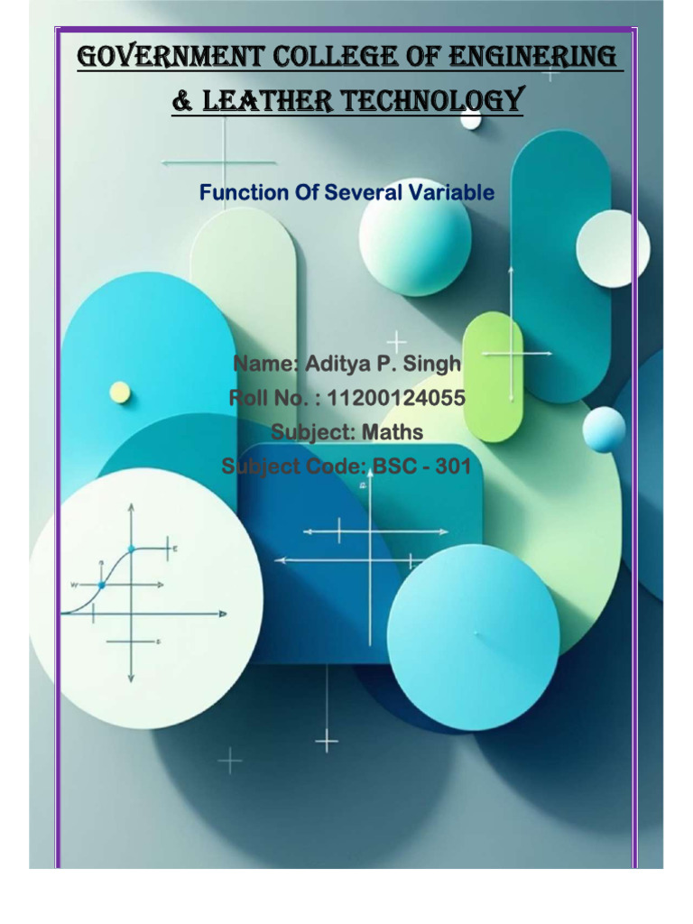 Aditya P. Singh CSE 11200124055 Math CA2 | PDF | Derivative ...