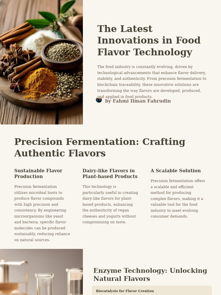 Innovations in Food Flavor Technology | PDF | Fermentation | Taste