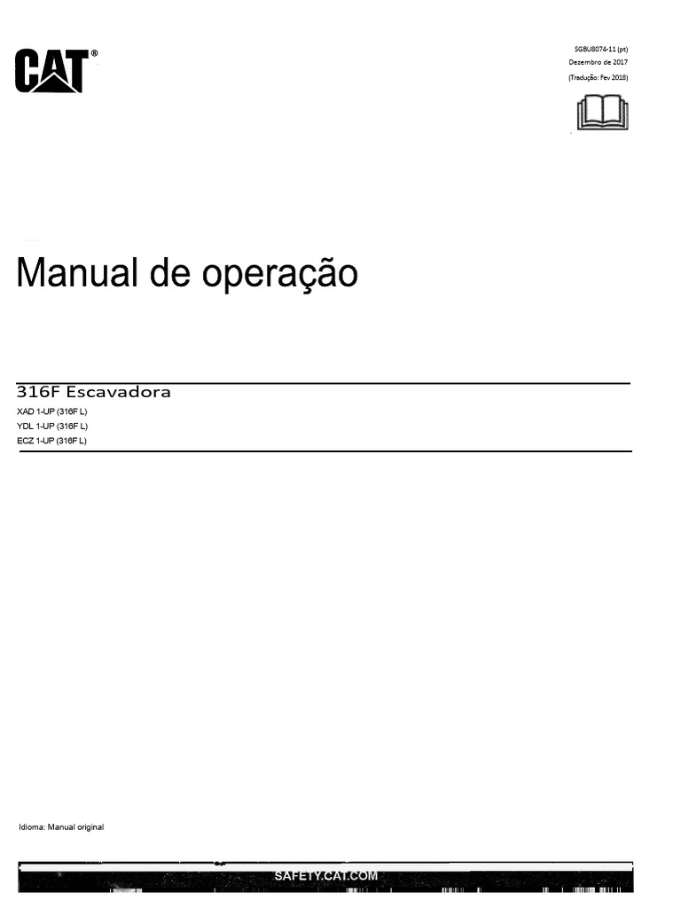 Manual de Operador Cat 316f PT | PDF | Motores | Bomba