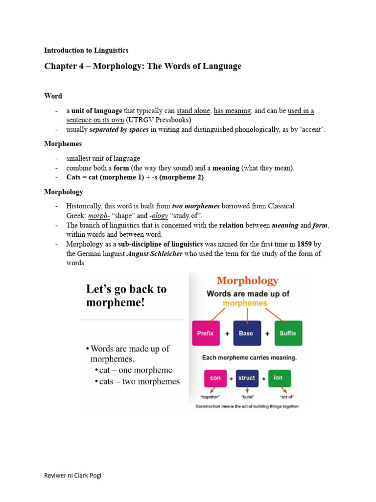 Understanding Morphology and Syntax | PDF | Morphology (Linguistics) | Word