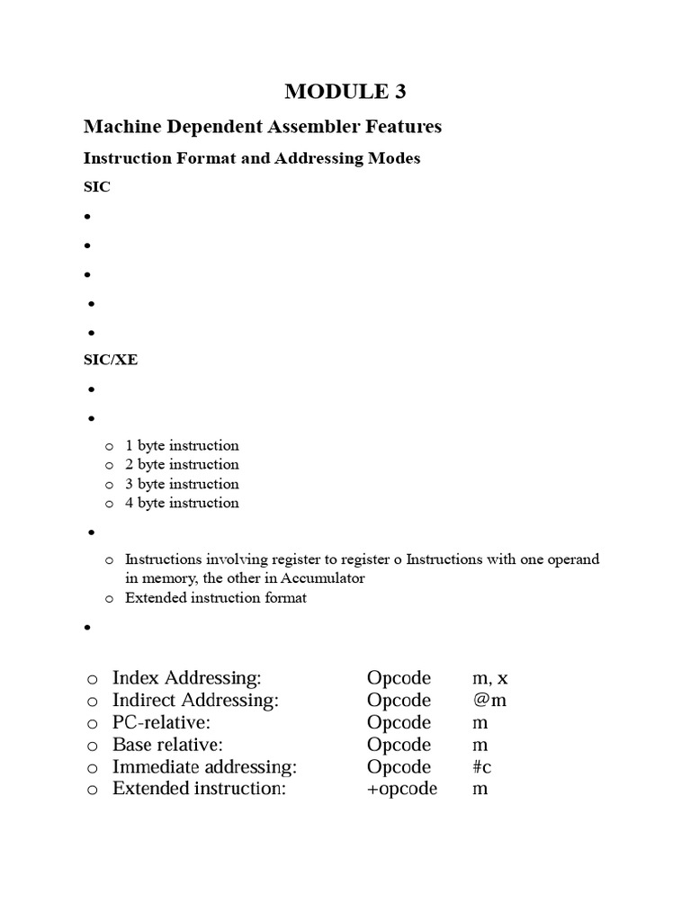 Machine Dependent Assembler Features | PDF