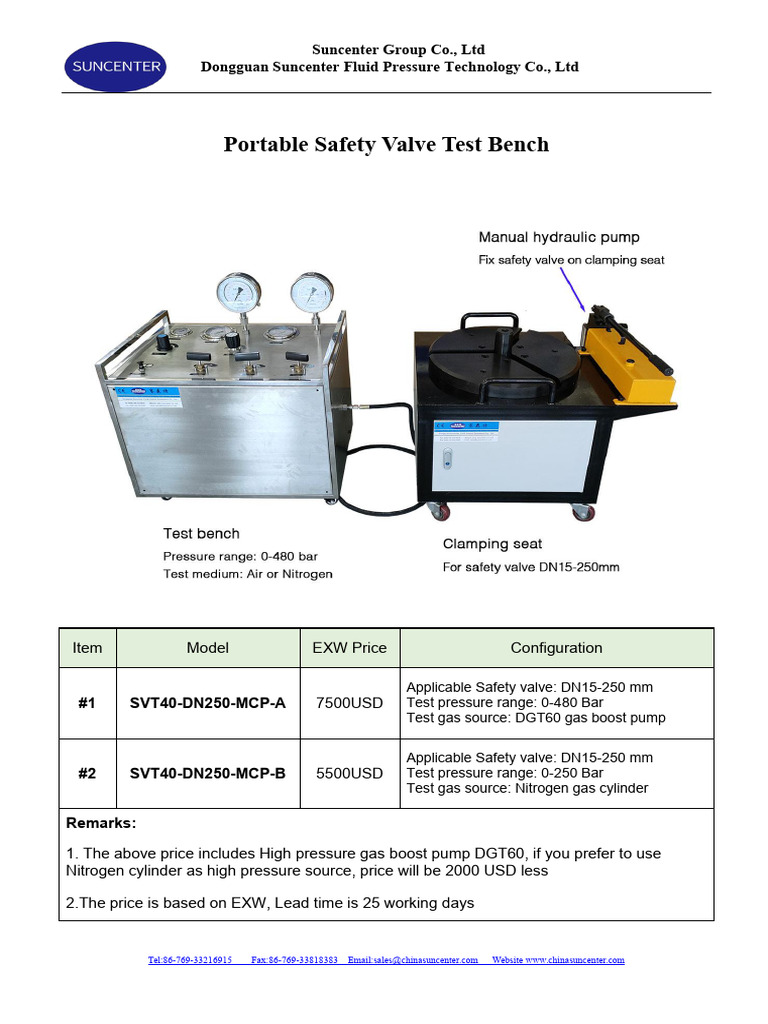 Portable Safety Valve Test Bench 2025 | PDF | Pump | Valve