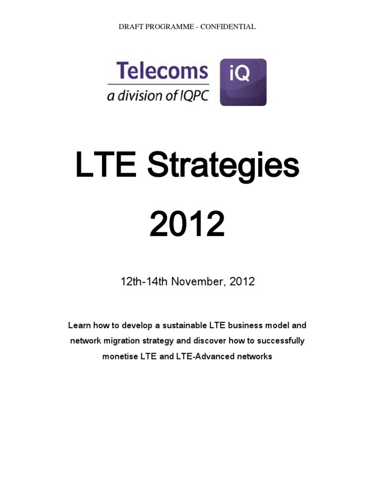 LTE Strategies 2012: 12th-14th November, 2012 | PDF | Lte Advanced ...