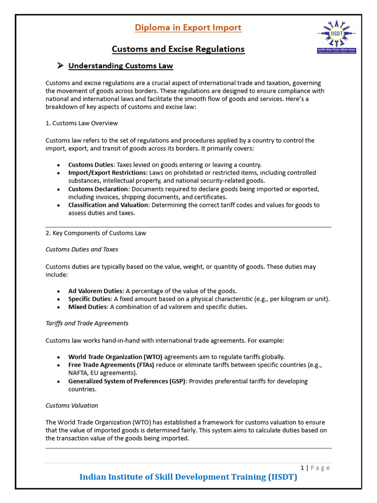 Customs and Excise Regulations | PDF | Customs | Smuggling
