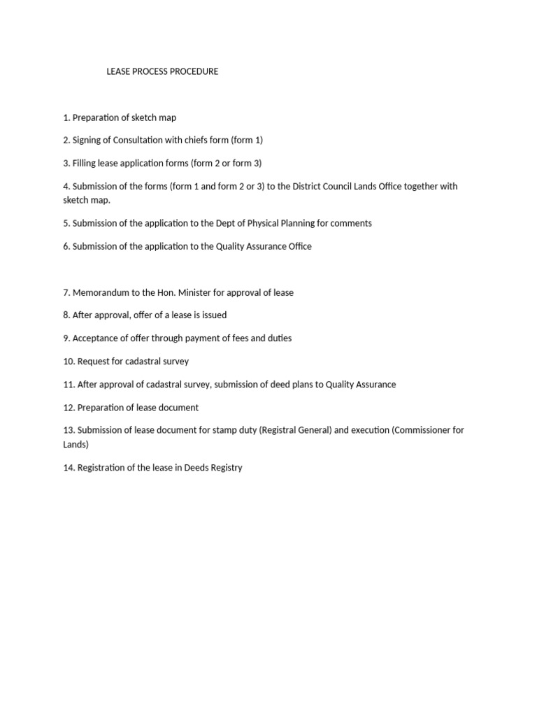 Lease Process Procedure Guide | PDF