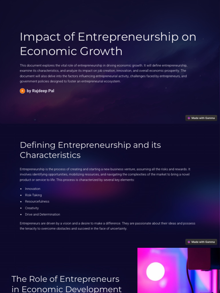 Impact of Entrepreneurship on Economic Growth (1) | PDF ...