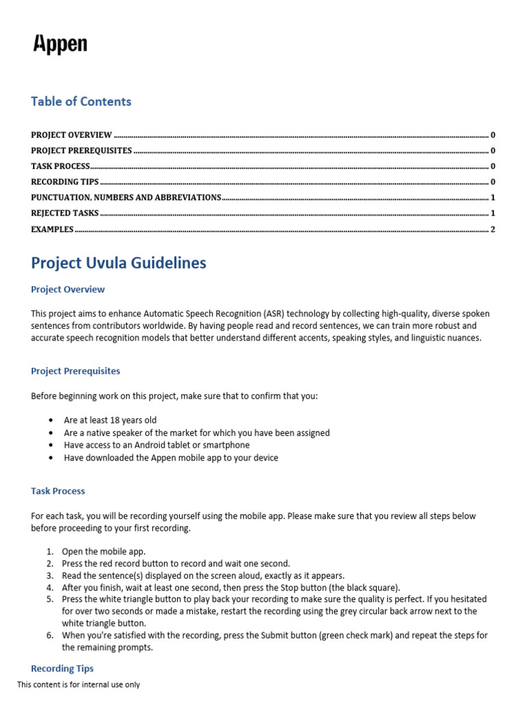 Uvula Project ASR Recording Guidelines | PDF | Punctuation | Linguistics