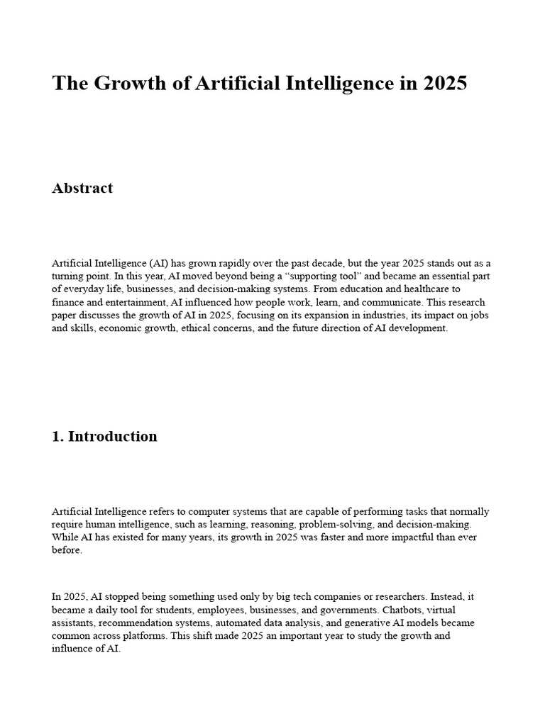 AI's Transformative Growth in 2025 | PDF | Artificial Intelligence ...