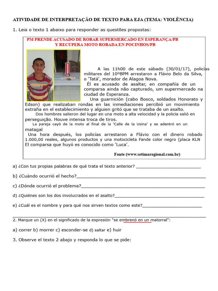 Actividad de Interpretación de Texto para EJA | PDF | Agua