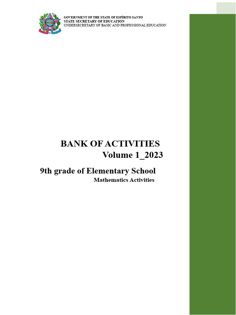 9th Grade Math Activity Bank 2023 | PDF | Triangle | Curriculum