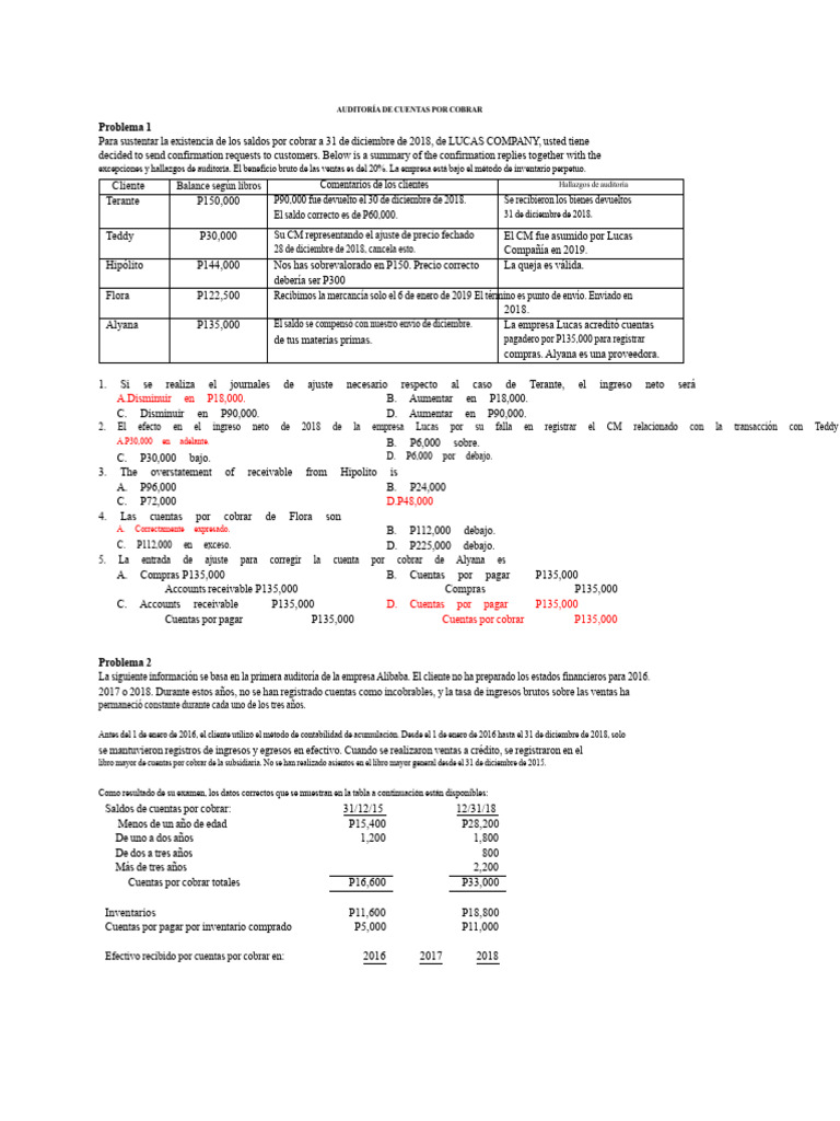 Problemas 4 - Cuentas Por Cobrar PDF | PDF | Hoja de balance | Negocios ...