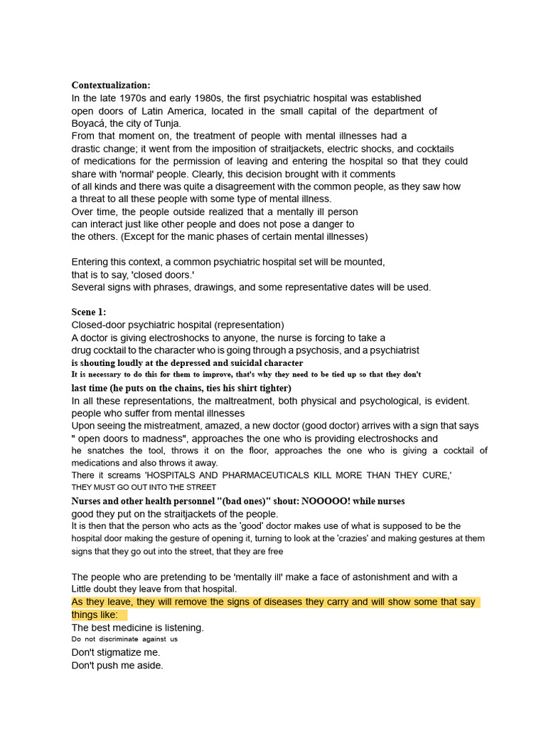 Mental Health Script | PDF | Psychiatry | Psychiatric Hospital