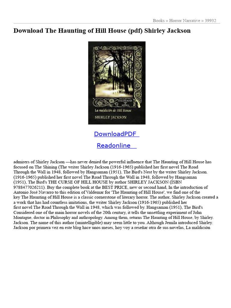 The Haunting of Hill House PDF Download | PDF