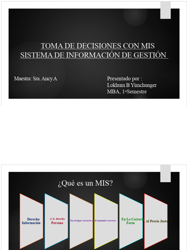 Toma de Decisiones con MIS en Gestión | PDF | Toma de decisiones ...