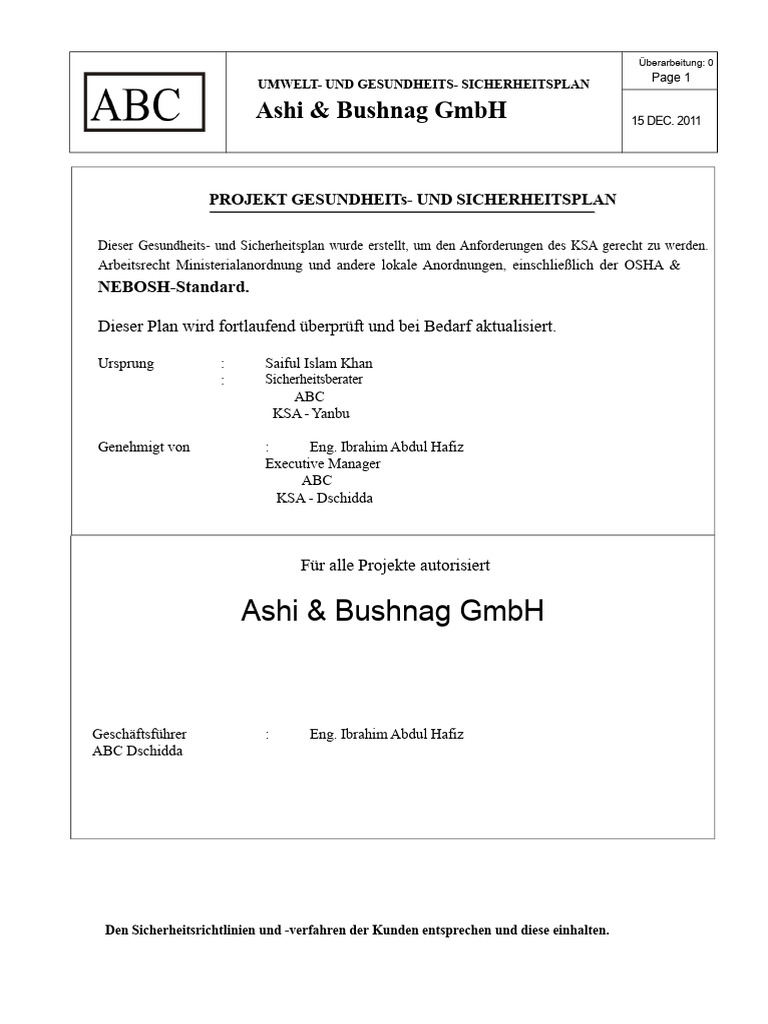 Abc Hse-Plan | PDF