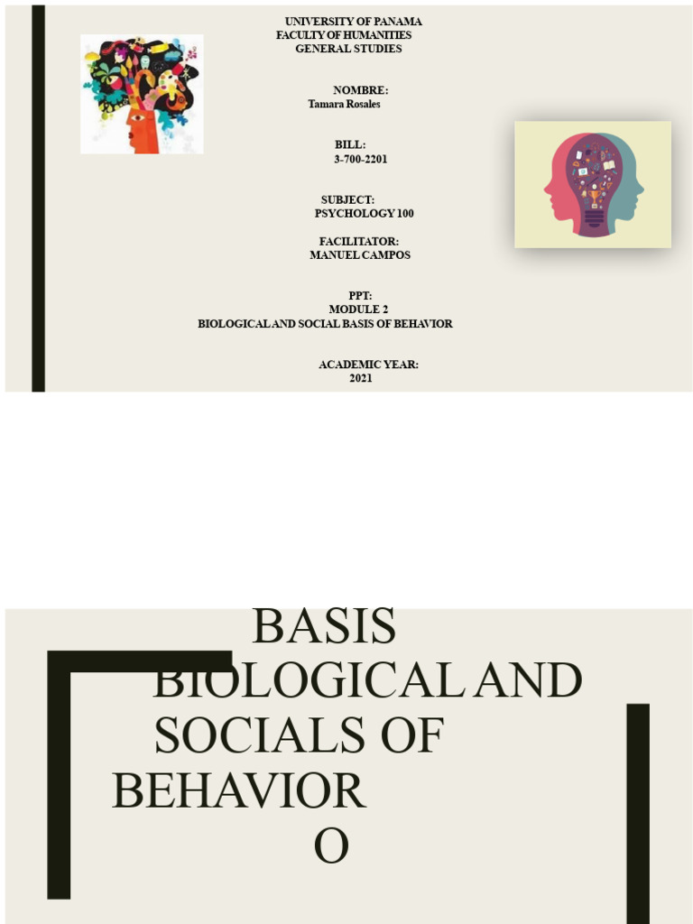 PPT - Biological and Social Bases of Behavior | PDF | Central Nervous ...