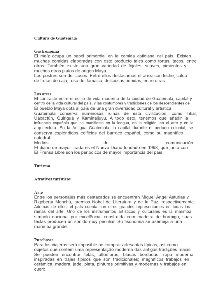 Cultura de Guatemala | PDF | Civilización maya | Guatemala