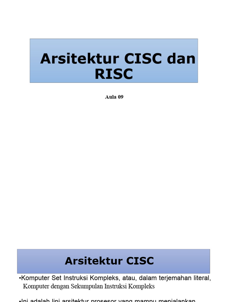 Arsitektur CISC dan RISC | PDF