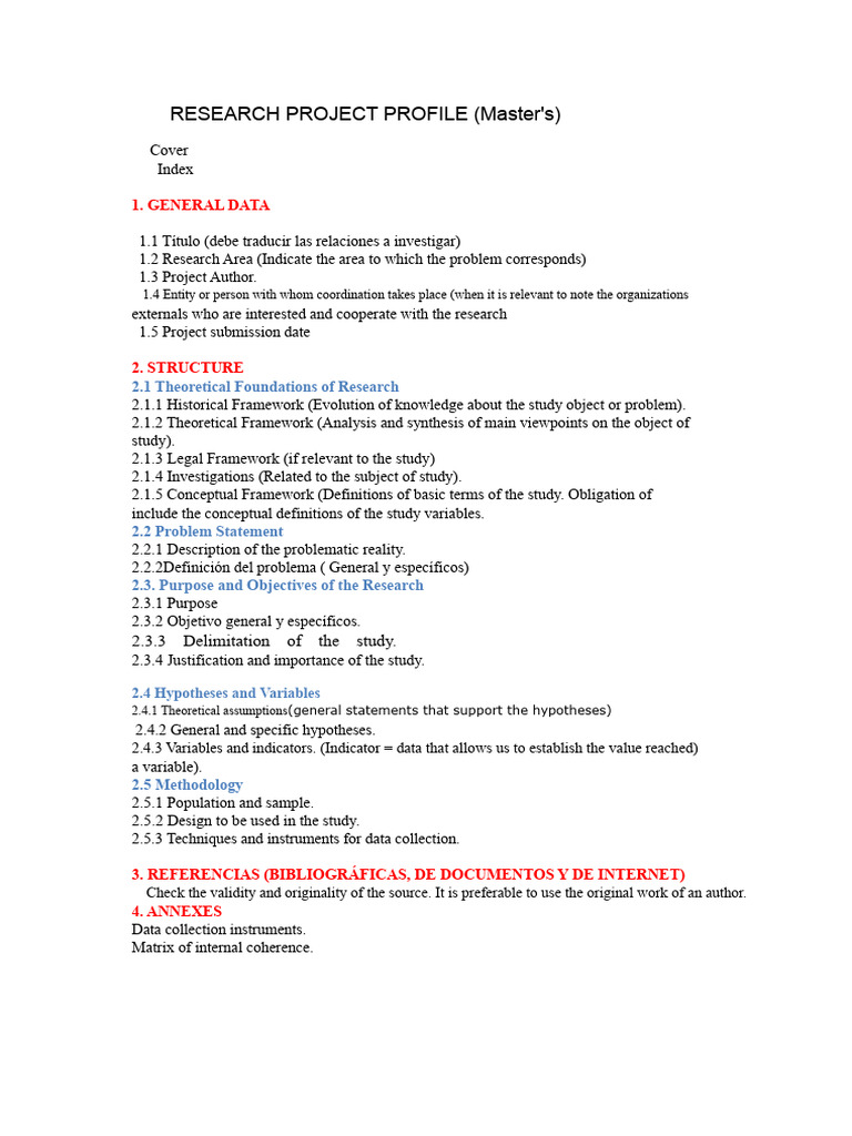 Research Project Profile Master's Degree | PDF