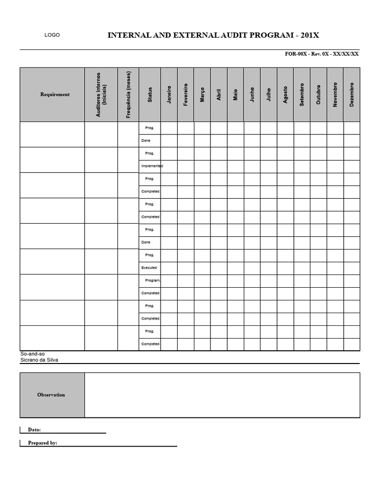 Audit Model Spreadsheet | PDF
