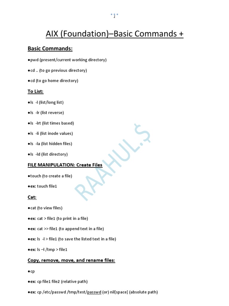 AIX Foundation-Basic Commands+ | PDF | File System | Ip Address