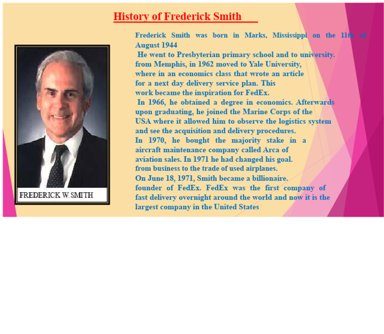 Frederick Smith: Founder of FedEx | PDF