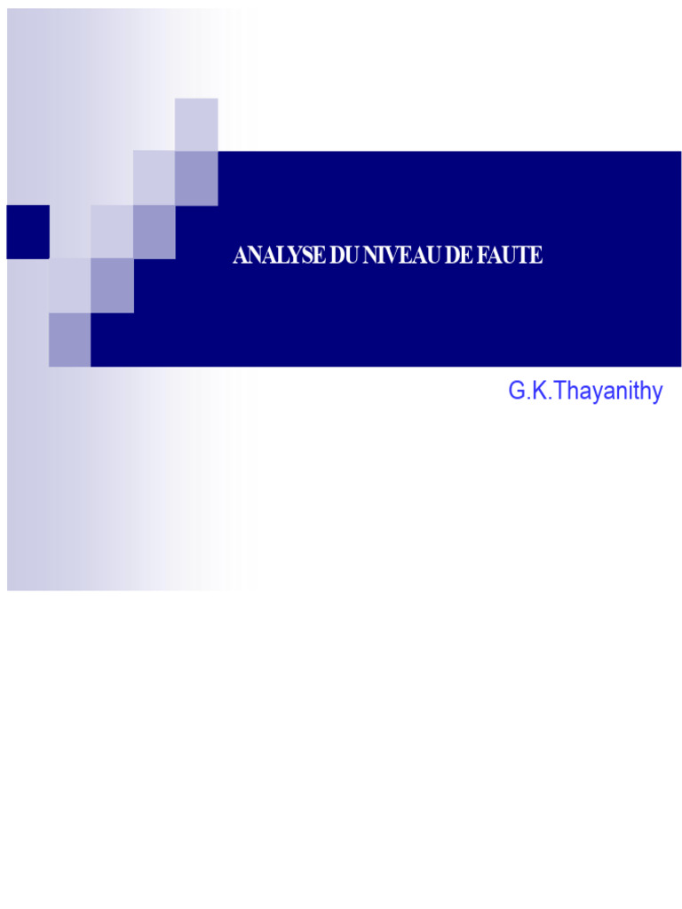 Analyse du Niveau de Défaut Électrique PDF Impédance (électricité — free download