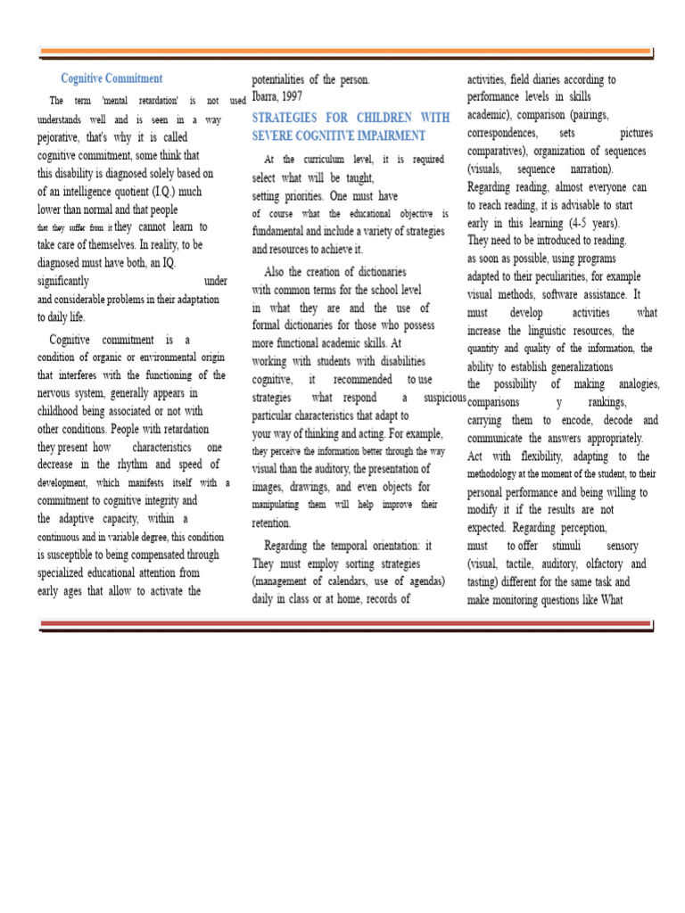 Strategies For Children With Severe Cognitive Impairment | PDF ...