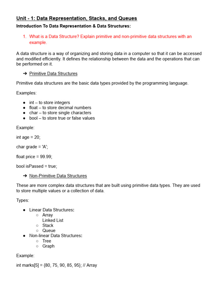 C++ Question Bank | PDF | Queue (Abstract Data Type) | Data Structure