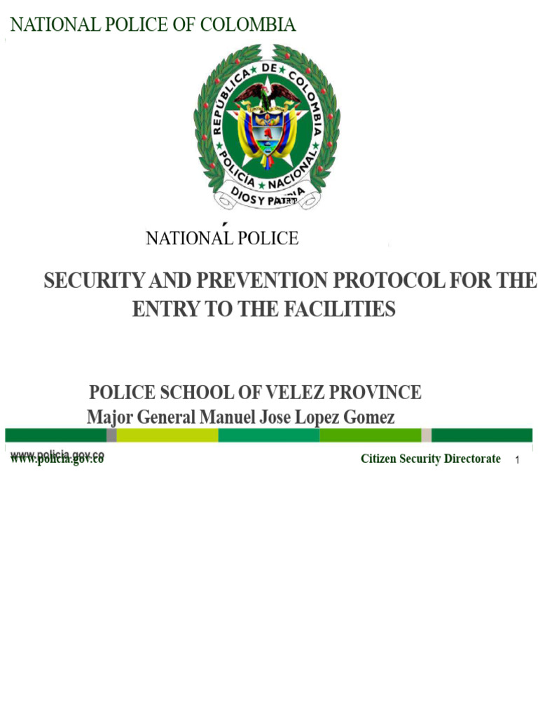 Colombia Police School Entry Protocols | PDF | Police | Transport
