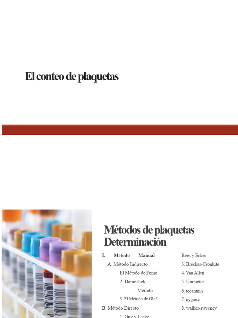 Métodos de Conteo de Plaquetas en Sangre | PDF | Plaqueta | Coagulación