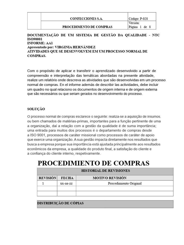 Procedimento de Compras na ISO 9001 | PDF | Gestão de qualidade ...