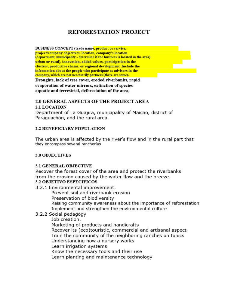 REFORESTATION PROJECT.doc | PDF | Waste | Recycling