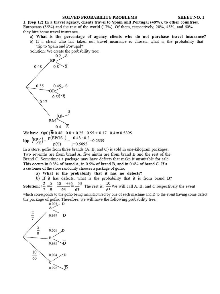 1920 Solved Probability Problems | PDF