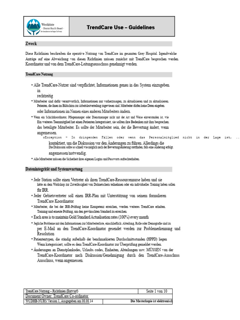 TrendCare Benutzeranleitungen | PDF