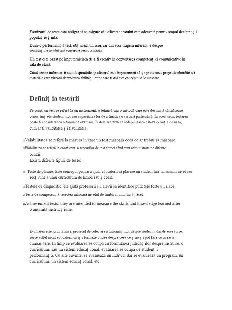Ce Este Test..draft | PDF