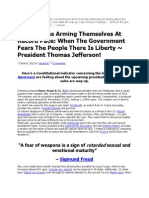 U.S. Citizens Arming Themselves at Record Pace: When The Government Fears The People There Is Liberty President Thomas Jefferson!