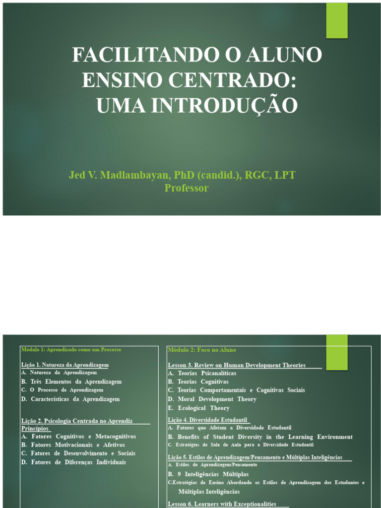 Ensino Centrado no Aluno: Fundamentos e Práticas | PDF | Aprendizado ...
