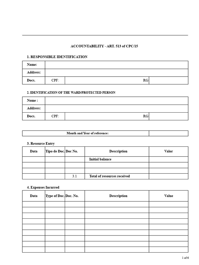 Accountability Spreadsheet Model | PDF | Expense | Receipt