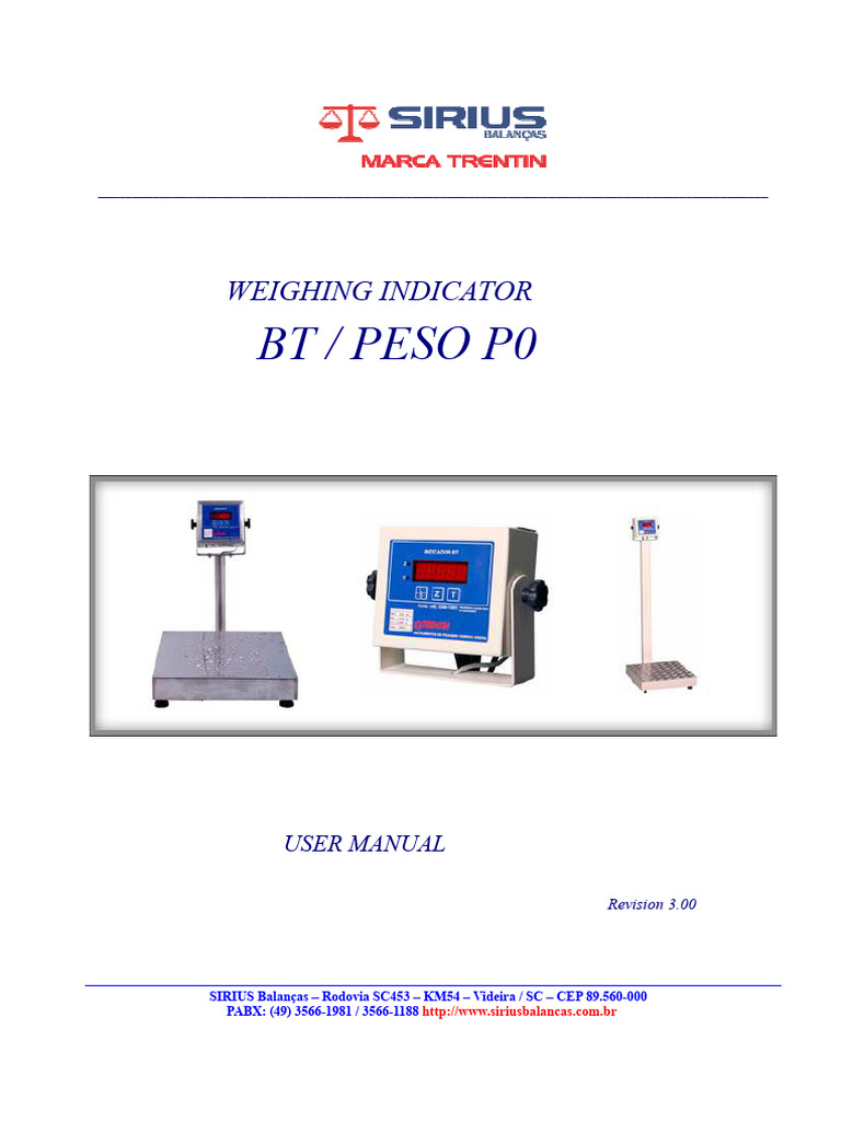 BT Weighing Indicator User Manual | PDF | Electrical Connector | Power ...