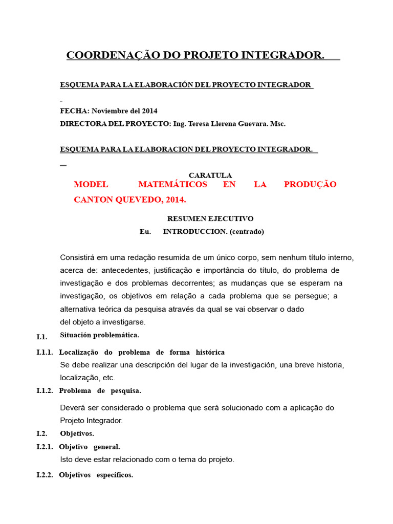 Esquema Do Projeto Integrador | PDF | Teoria | Método científico