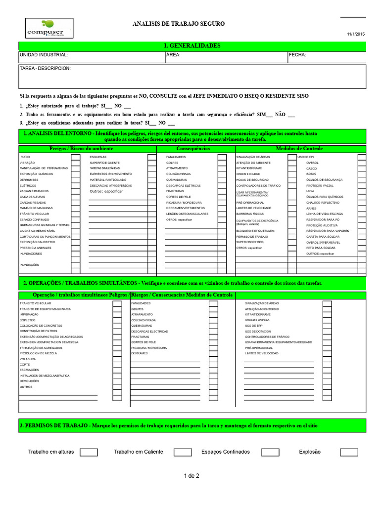 Análise de Trabalho Seguro e Riscos | PDF | Segurança